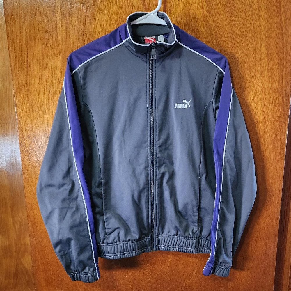 Women's Medium Puma Gray And Purple Full Zip Track Jacket